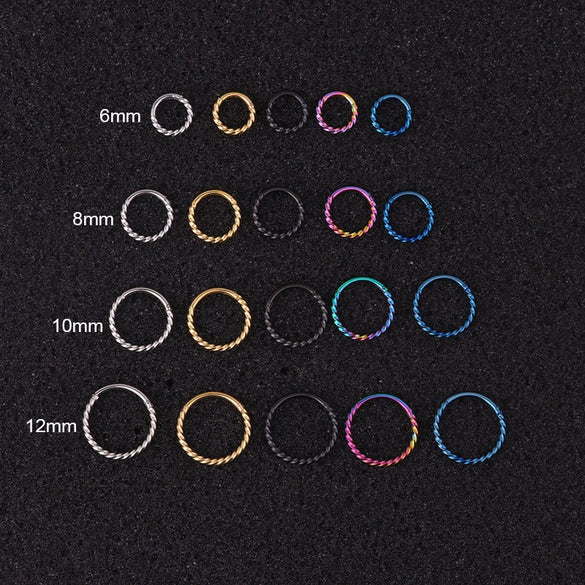 Wholesale Simple Geometric Stainless Steel Electroplated Ring Ear Buckle Ear Bone Nail