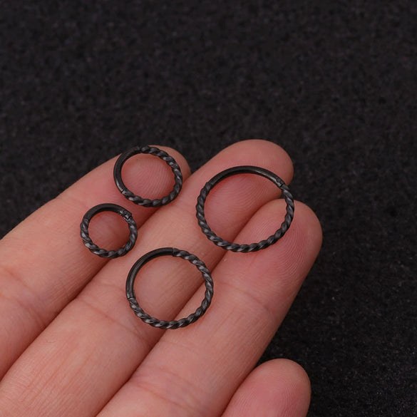 Wholesale Simple Geometric Stainless Steel Electroplated Ring Ear Buckle Ear Bone Nail
