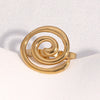 Wholesale Simple Geometric Stainless Steel Electroplated Ring For Women