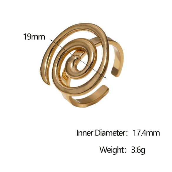 Wholesale Simple Geometric Stainless Steel Electroplated Ring For Women