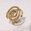 Wholesale Simple Geometric Stainless Steel Electroplated Ring For Women