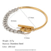 Wholesale Simple Geometric Stainless Steel Electroplated Round Wire Cuban Chain Ot Buckle Bracelet For Women