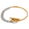 Wholesale Simple Geometric Stainless Steel Electroplated Round Wire Cuban Chain Ot Buckle Bracelet For Women