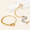 Wholesale Simple Geometric Stainless Steel Electroplated Round Wire Cuban Chain Ot Buckle Bracelet For Women