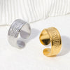Wholesale Simple Geometric Stainless Steel Electroplated Women's Open Rings