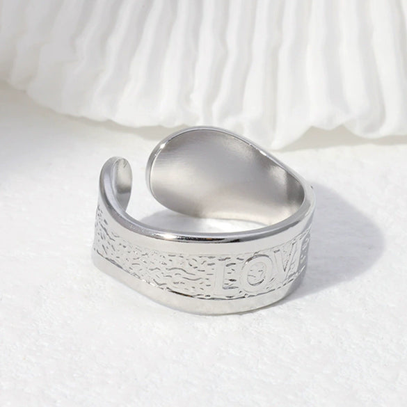 Wholesale Simple Geometric Stainless Steel Electroplated Women's Open Rings