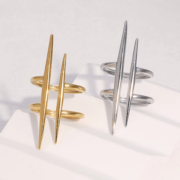 Wholesale Simple Geometric Stainless Steel Electroplated Women's Rings