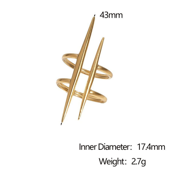 Wholesale Simple Geometric Stainless Steel Electroplated Women's Rings