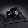 Wholesale Simple Geometric Stainless Steel Finger Ring With Laser Wing Of Freedom Design And Electroplating Treatment