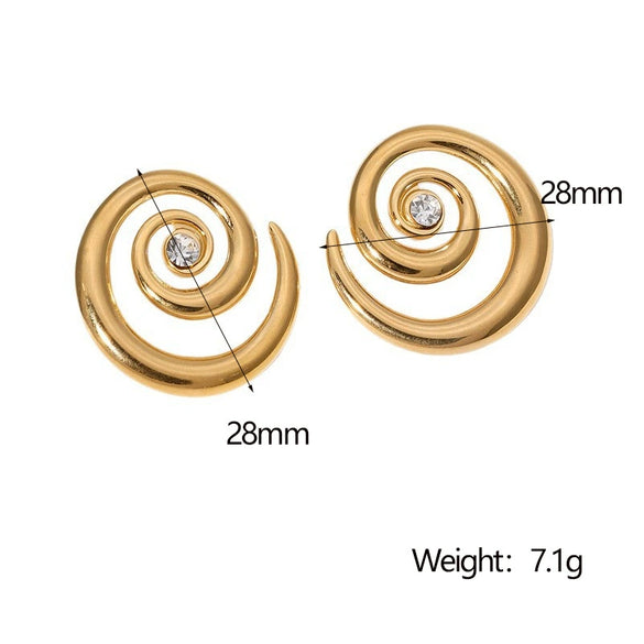 Wholesale Simple Geometric Stainless Steel Goldplated Earrings For Women
