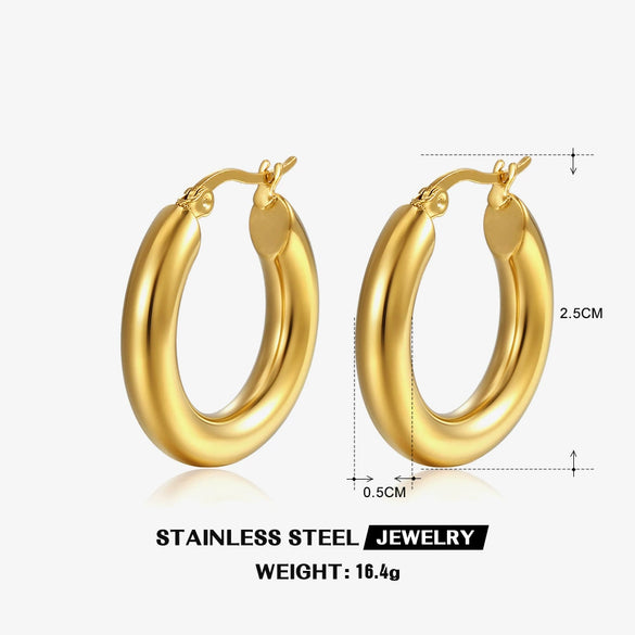 Wholesale Simple Geometric Stainless Steel Jewelry For Women With 18K Gold Plated Electroplating