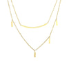 Wholesale Simple Geometric Stainless Steel 18K Electroplated Double Layer Necklace For Girls