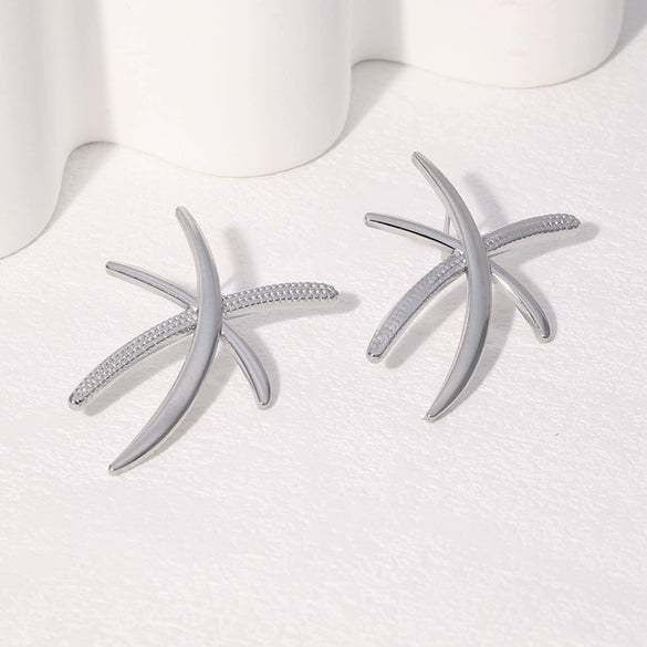Wholesale Simple Geometric Stainless Steel 18K Gold Plated Earrings For Women