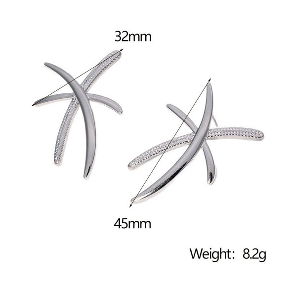 Wholesale Simple Geometric Stainless Steel 18K Gold Plated Earrings For Women