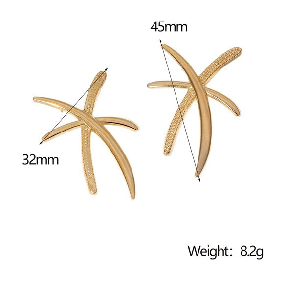 Wholesale Simple Geometric Stainless Steel 18K Gold Plated Earrings For Women