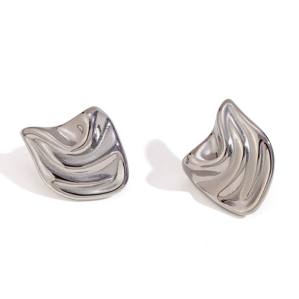 Wholesale Simple Geometric Stainless Steel 18K Gold Plated Earrings For Women