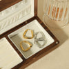 Wholesale Simple Geometric Stainless Steel 18K Gold Plated Trapezoidal Twisted Women's Earrings