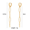 Wholesale Simple Geometric Stainless Steel 18K Gold Plated Women's Earrings Jewelry Long Melon Seed Chain