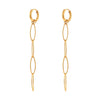 Wholesale Simple Geometric Stainless Steel 18K Gold Plated Women's Earrings Jewelry Long Melon Seed Chain
