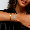 Wholesale Simple Geometric Stainless Steel 18K Gold Plated Zircon Bracelet High End Jewelry