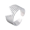 Wholesale Simple Geometric Stainless Steel Open Ring For Women With Electroplating Treatment