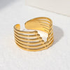 Wholesale Simple Geometric Stainless Steel Open Ring For Women With Electroplating Treatment
