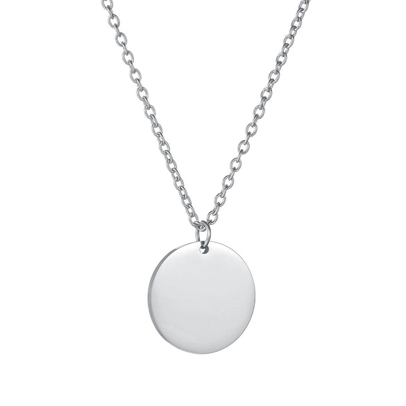 Wholesale Simple Geometric Stainless Steel Pendant Necklace With Laser Logo And Electroplating Treatment