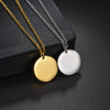 Wholesale Simple Geometric Stainless Steel Pendant Necklace With Laser Logo And Electroplating Treatment