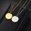 Wholesale Simple Geometric Stainless Steel Pendant Necklace With Laser Logo And Electroplating Treatment