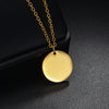 Wholesale Simple Geometric Stainless Steel Pendant Necklace With Laser Logo And Electroplating Treatment