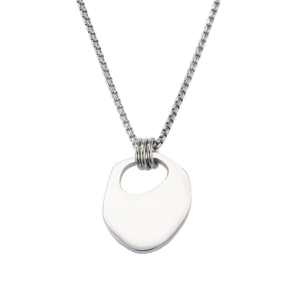 Wholesale Simple Geometric Stainless Steel Polished Sweater Chain Long Necklace