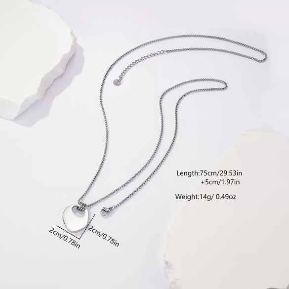 Wholesale Simple Geometric Stainless Steel Polished Sweater Chain Long Necklace