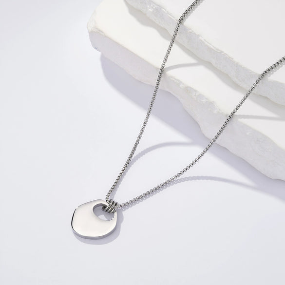 Wholesale Simple Geometric Stainless Steel Polished Sweater Chain Long Necklace