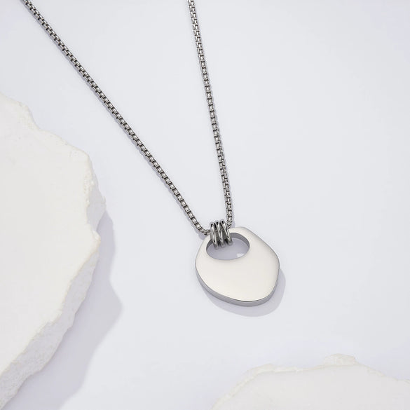 Wholesale Simple Geometric Stainless Steel Polished Sweater Chain Long Necklace