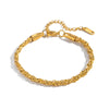 Wholesale Simple Geometric Stainless Steel Real Gold Plated Braided Chain Bracelet For Women