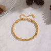Wholesale Simple Geometric Stainless Steel Real Gold Plated Braided Chain Bracelet For Women