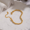 Wholesale Simple Geometric Stainless Steel Real Gold Plated Braided Chain Bracelet For Women