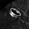 Wholesale Simple Geometric Stainless Steel Ring With Middle Groove And Polishing Treatment