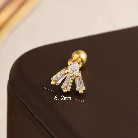 Wholesale Simple Geometric Stainless Steel Stud Earring With Electroplating For Women