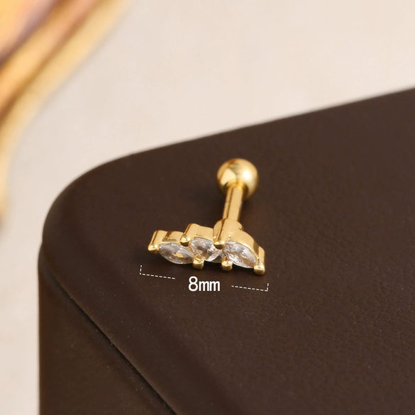 Wholesale Simple Geometric Stainless Steel Stud Earring With Electroplating For Women