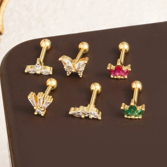 Wholesale Simple Geometric Stainless Steel Stud Earring With Electroplating For Women