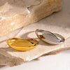Wholesale Simple Geometric Stainless Steel Twofinger Ring With 18K Gold Electroplating For Women