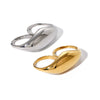 Wholesale Simple Geometric Stainless Steel Twofinger Ring With 18K Gold Electroplating For Women