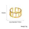 Wholesale Simple Geometric Stainless Steel Women's Open Rings With 18K Real Gold Electroplating