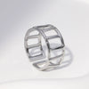 Wholesale Simple Geometric Stainless Steel Women's Open Rings With 18K Real Gold Electroplating