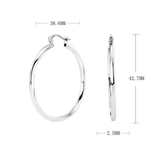 Wholesale Simple Geometric 925 Sterling Silver Hollow Tube Hoop Earrings With Lace Twist Texture Electroplated For Women
