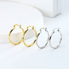Wholesale Simple Geometric 925 Sterling Silver Hollow Tube Hoop Earrings With Lace Twist Texture Electroplated For Women