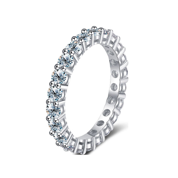 Wholesale Simple Geometric Sterling Silver Ring With Moissanite For Women Electroplated