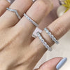 Wholesale Simple Geometric Sterling Silver Ring With Moissanite For Women Electroplated