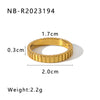 Wholesale Simple Geometric Style 18K Real Gold Plated Stainless Steel Fashion Ring For Women